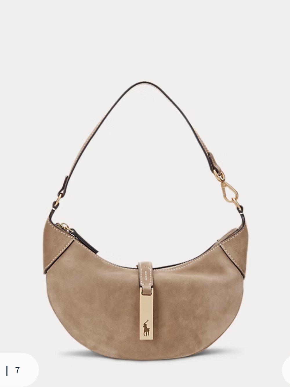 Ralph Lauren Polo ID Suede Bag in color Clay